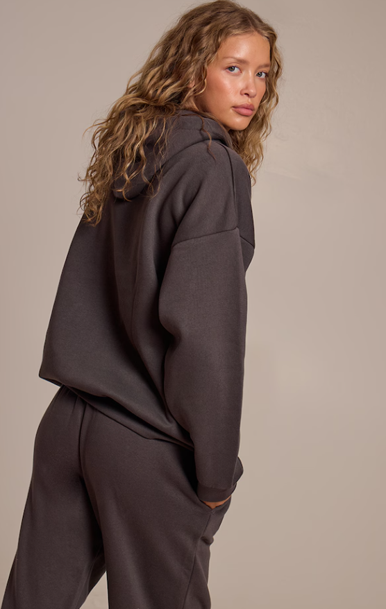 Meedis Charcoal Logo Oversized Hoodie